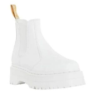 Dr. Martens White Leather Chelsea Boots